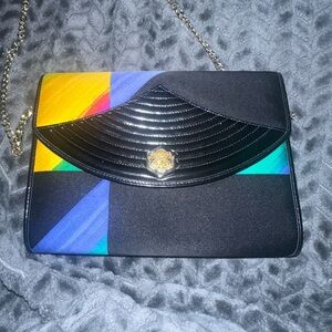 Multicolor Crossbody Bag with Black Detail